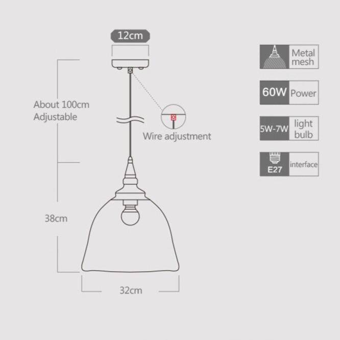 Suspension moderne LED avec abat-jour cage blanche style industriel - vue 4 sur 7