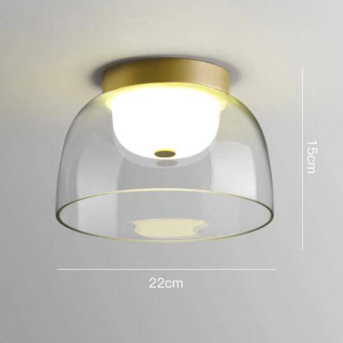 Plafonnier doré rond en verre de plusieurs tailles - vue 6 sur 10