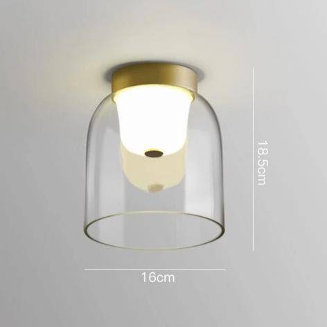 Plafonnier doré rond en verre de plusieurs tailles - vue 7 sur 10