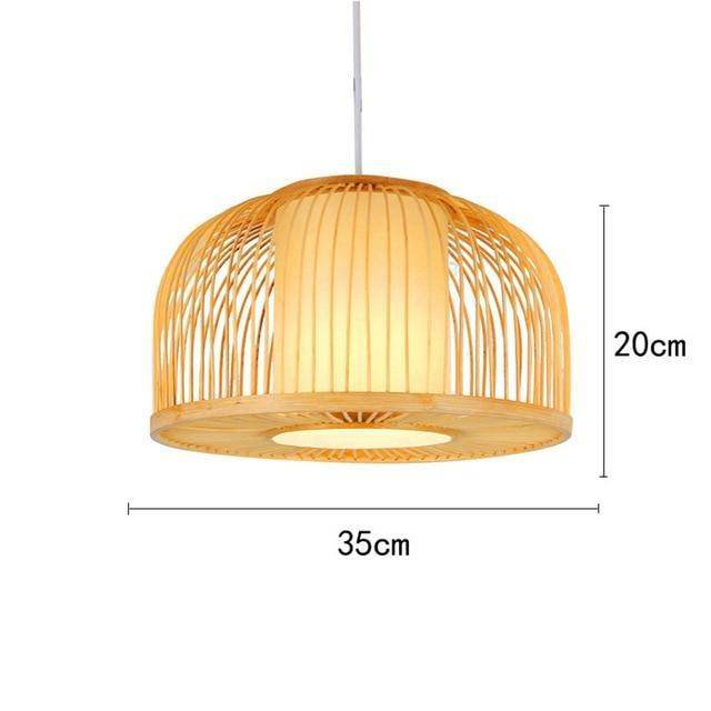 Suspension en bambou LED avec différents cylindres style Asian - vue 6 sur 11