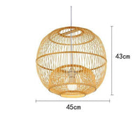 Suspension en bambou LED avec différents cylindres style Asian