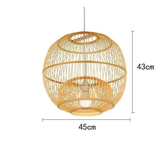 Suspension en bambou LED avec différents cylindres style Asian
