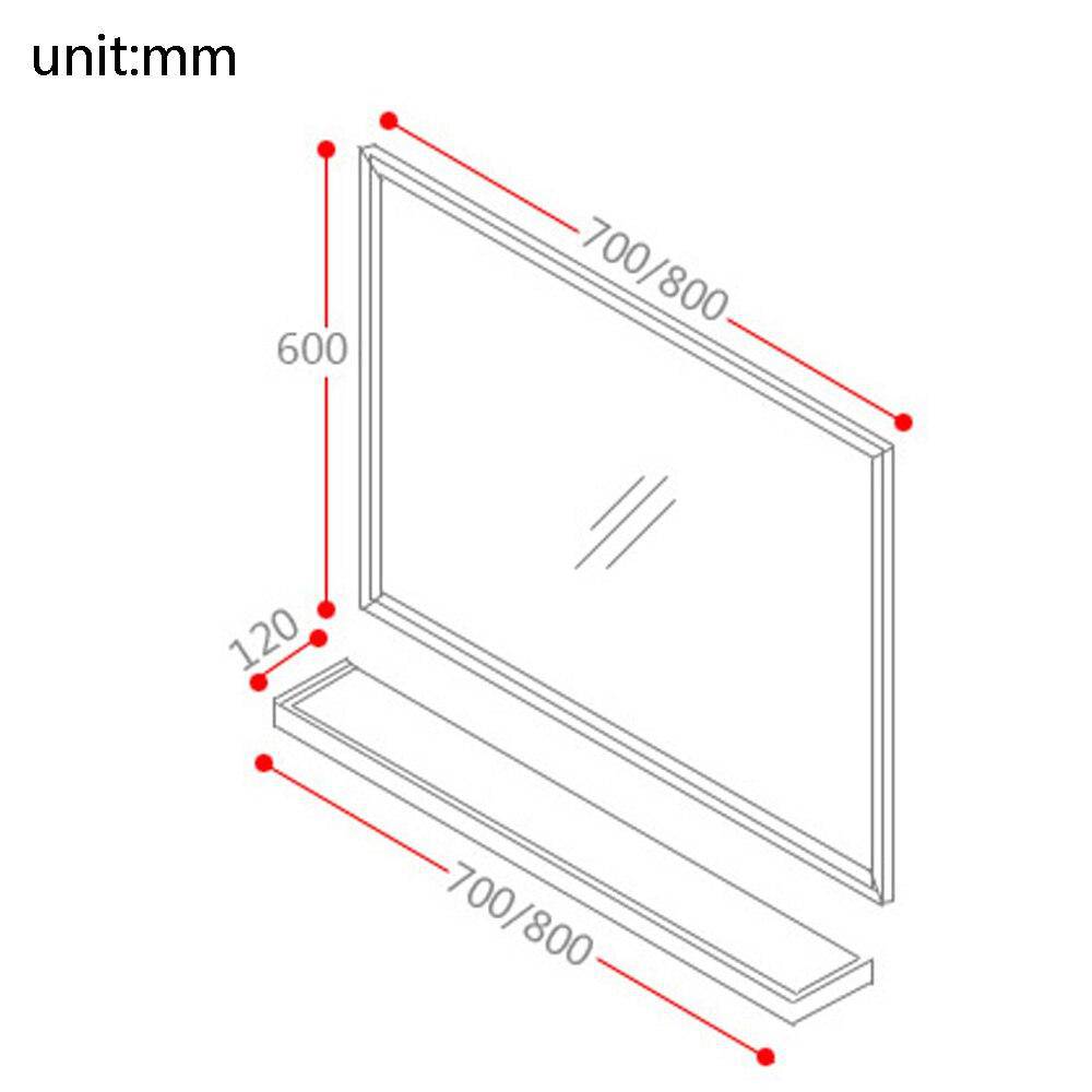 Miroir mural rectangulaire en aluminium Shelf - vue 6 sur 16
