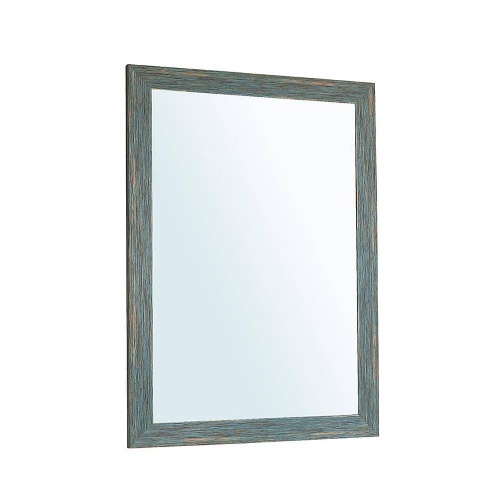 Miroir mural rectangulaire avec cadre bleu retro industriel - vue 5 sur 8