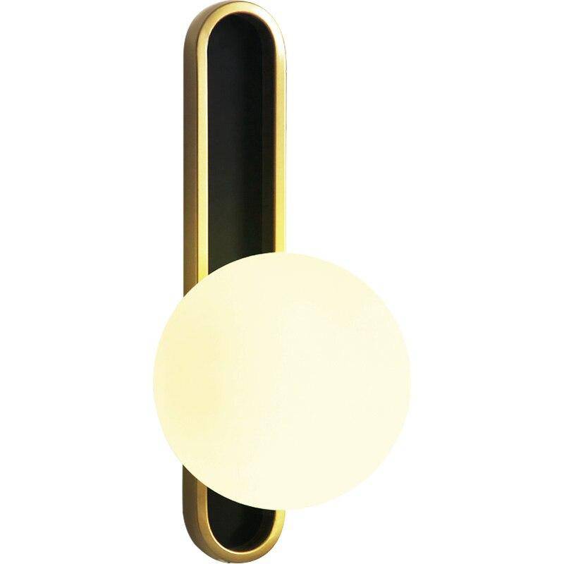 Applique murale design dorée avec boule en cristal American