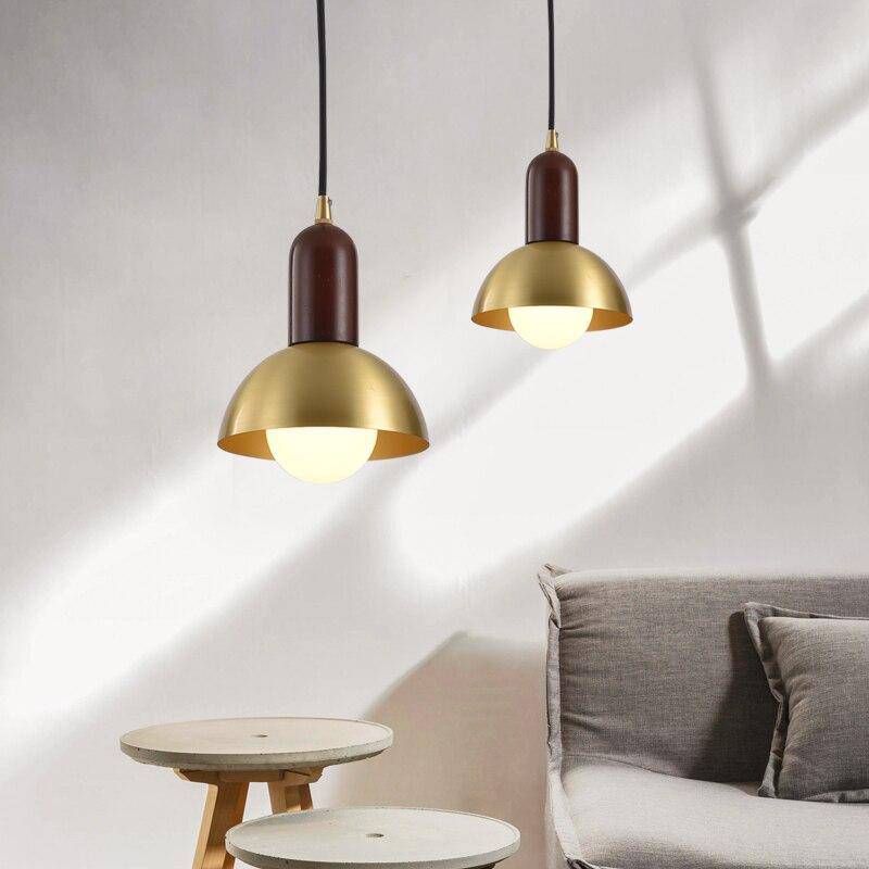 Suspension design LED dorée avec abat-jour arrondi Art - vue 4 sur 4