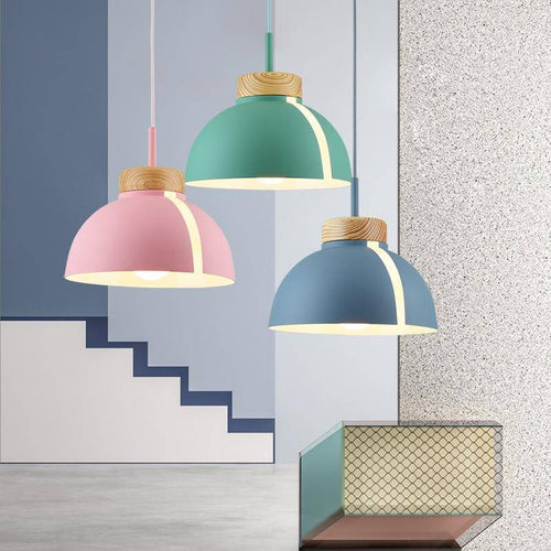 Suspension LED demi-boule colorée Loft - vue 4 sur 13