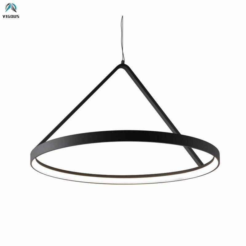 Lustre LED design rond suspendu en métal Moderne