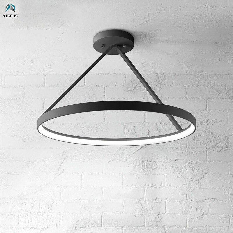 Lustre LED design rond suspendu en métal Moderne