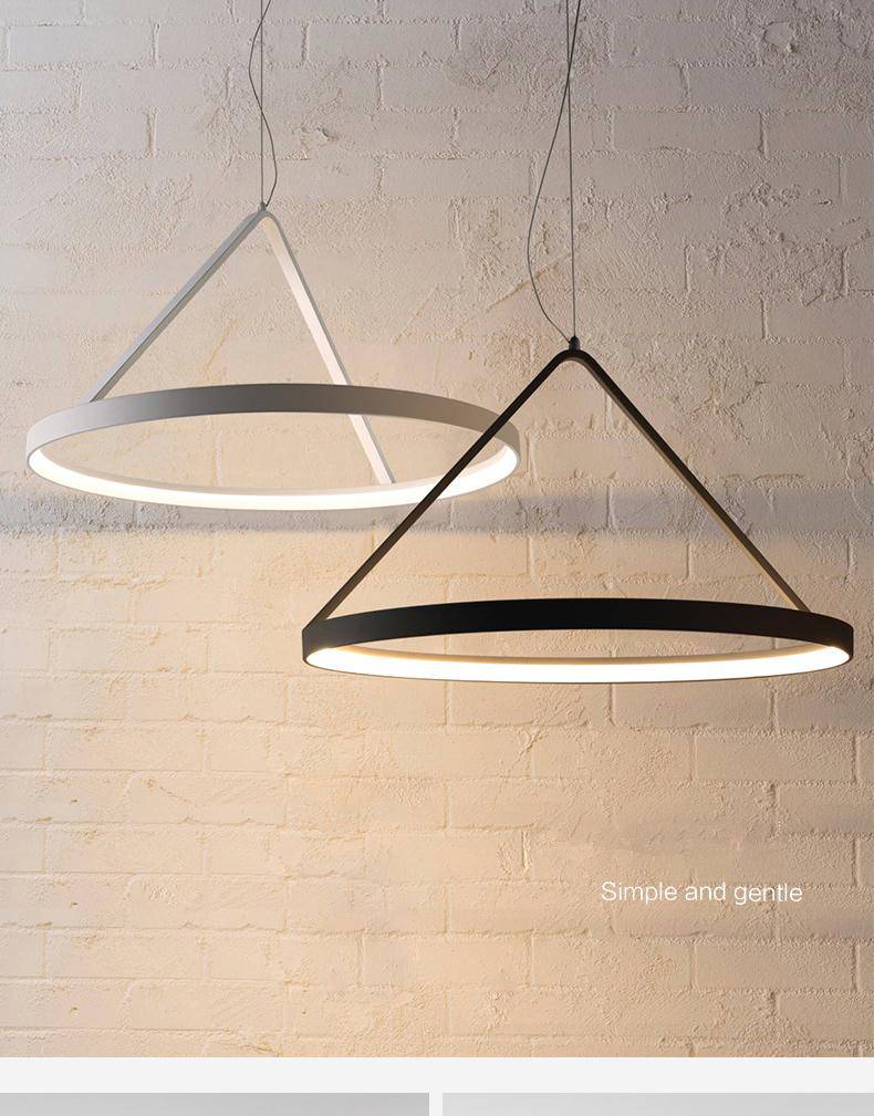 Lustre LED design rond suspendu en métal Moderne - vue 6 sur 5
