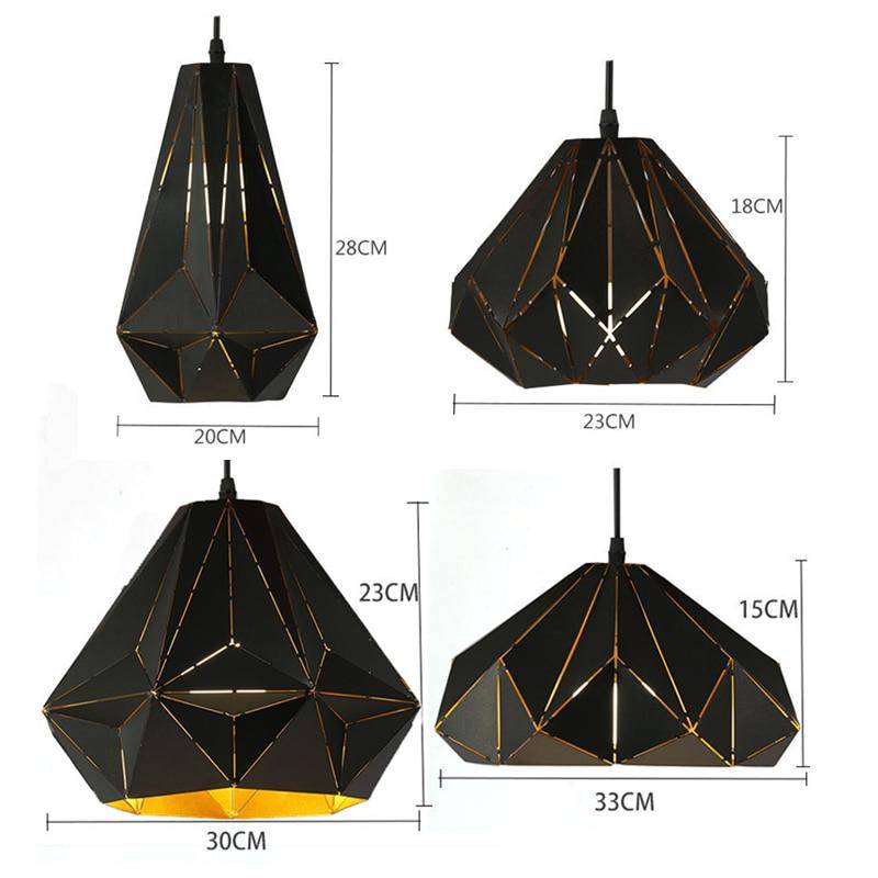 Suspension design rétro en métal noir Loft - vue 6 sur 13