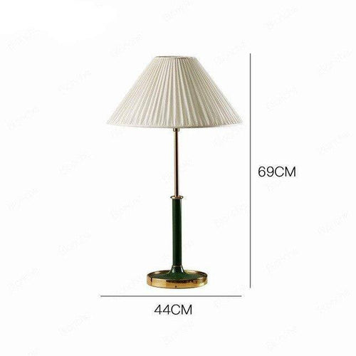 Lampe de chevet design LED avec socle doré et abat-jour blanc