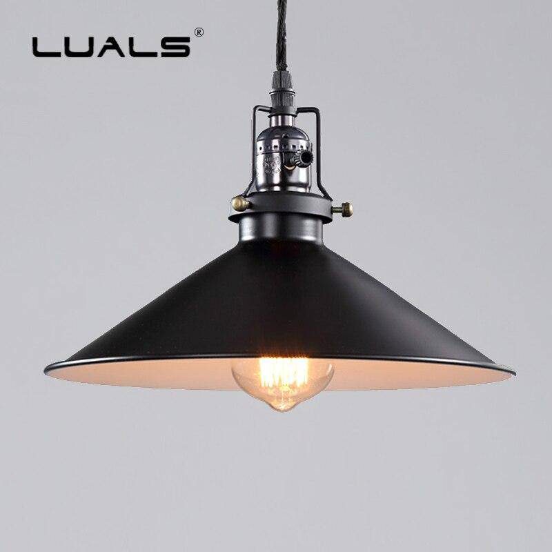 Suspension retro LED en métal avec abat-jour conique Edison