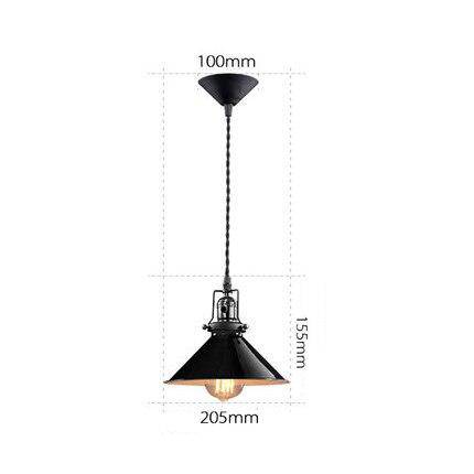 Suspension retro LED en métal avec abat-jour conique Edison