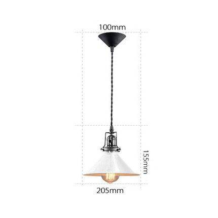 Suspension retro LED en métal avec abat-jour conique Edison