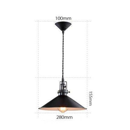 Suspension retro LED en métal avec abat-jour conique Edison