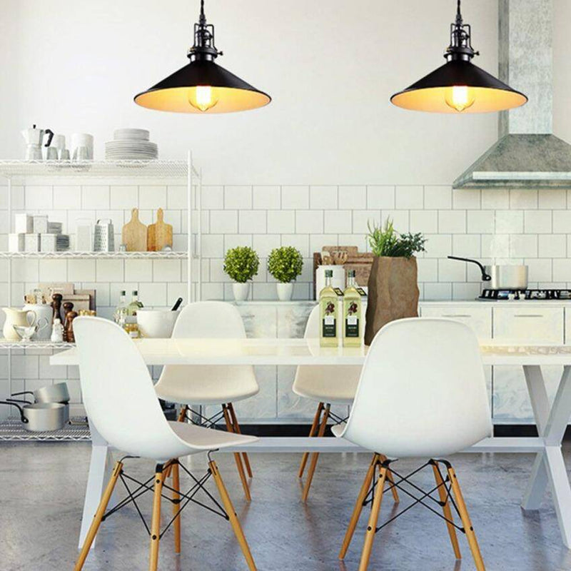 Suspension retro LED en métal avec abat-jour conique Edison