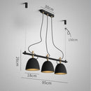 Suspension design LED avec plusieurs abats-jours noirs Loft
