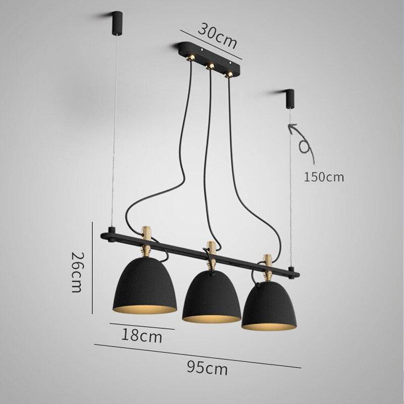 Suspension design LED avec plusieurs abats-jours noirs Loft