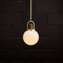Suspension design LED avec boule en verre et métal doré