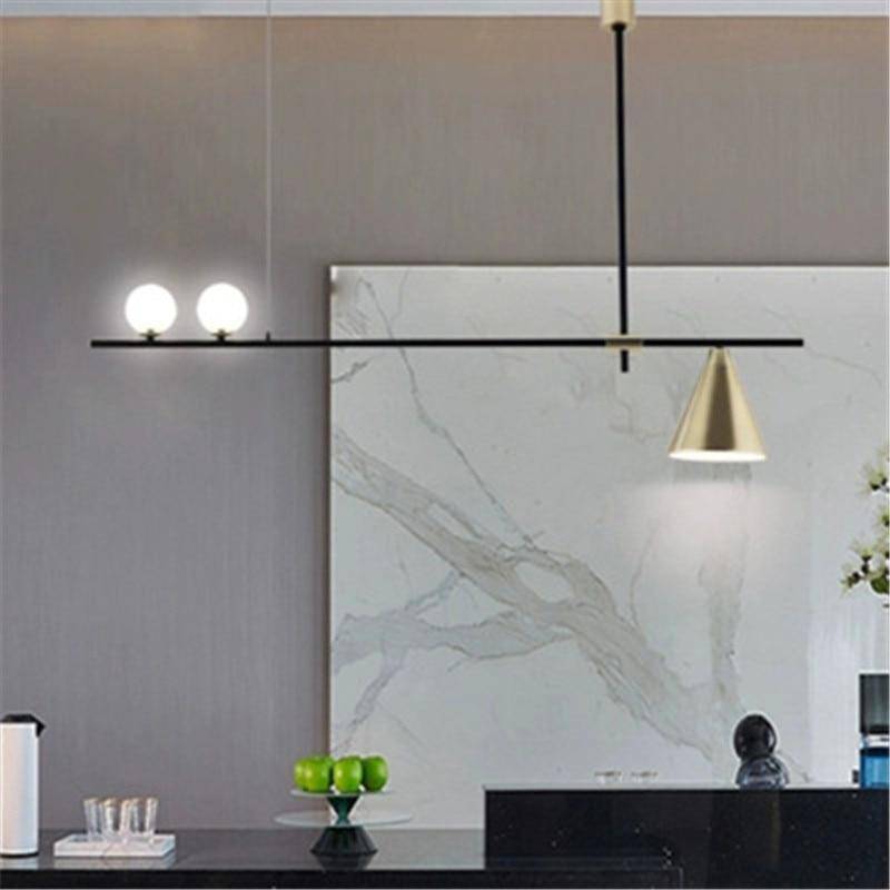 Lustre design avec lampe en boule et cône Magic - vue 2 sur 6