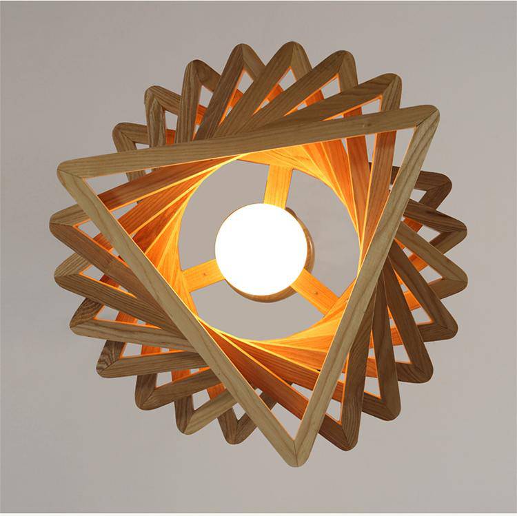 Lustre design triangles en bois Fruit - vue 6 sur 8