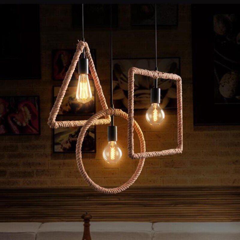 Suspension moderne LED en corde géometrique Hendese - vue 3 sur 7