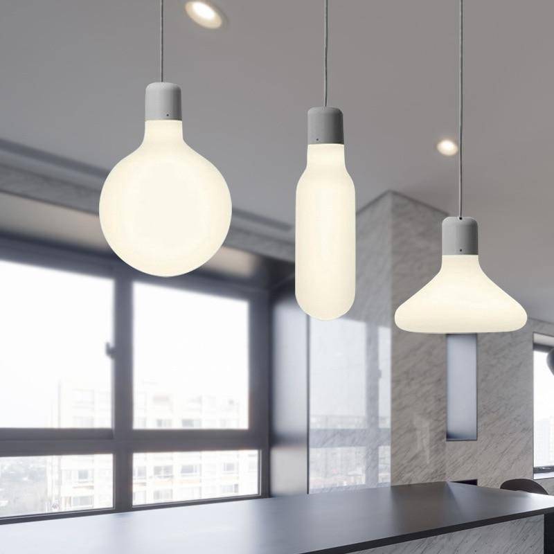 Suspension grise et verre de plusieurs formes Milk