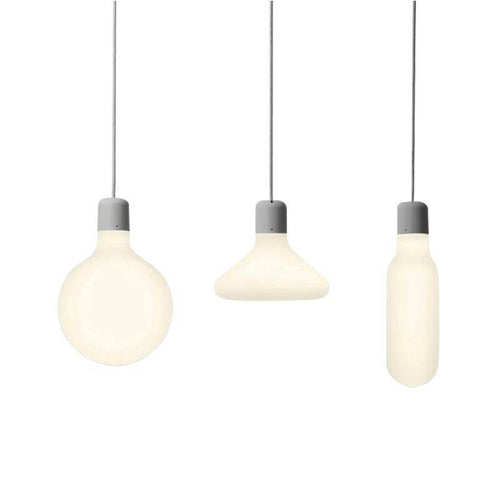 Suspension grise et verre de plusieurs formes Milk