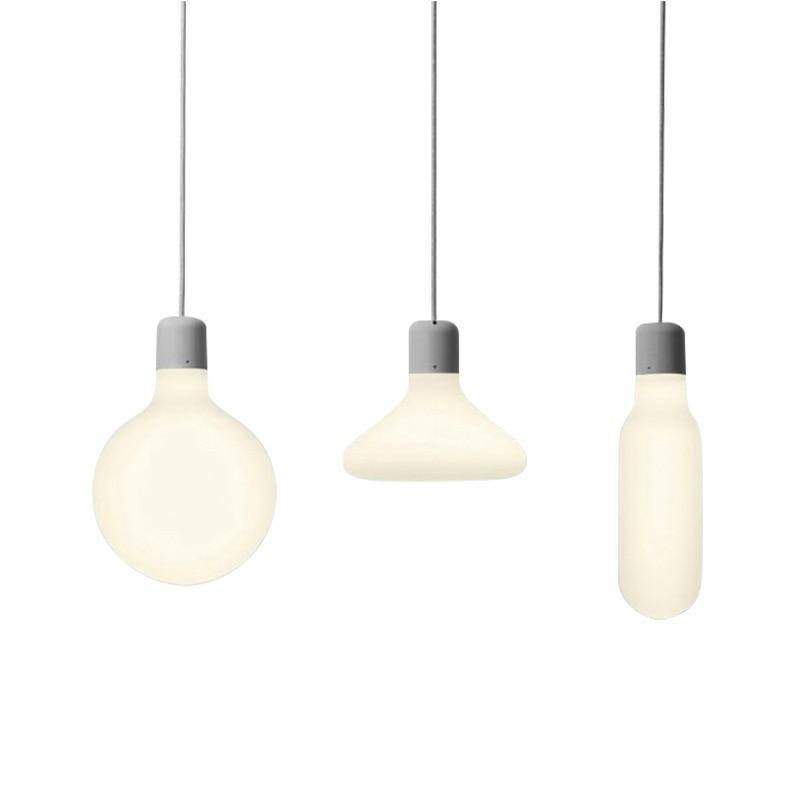 Suspension grise et verre de plusieurs formes Milk