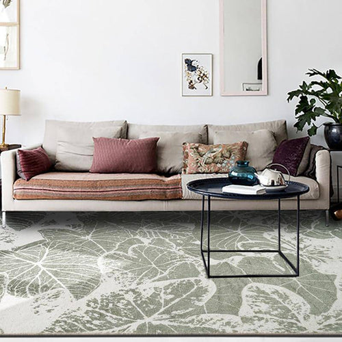 Tapis rectangle design dessins de feuilles colorés Soft - vue 3 sur 5