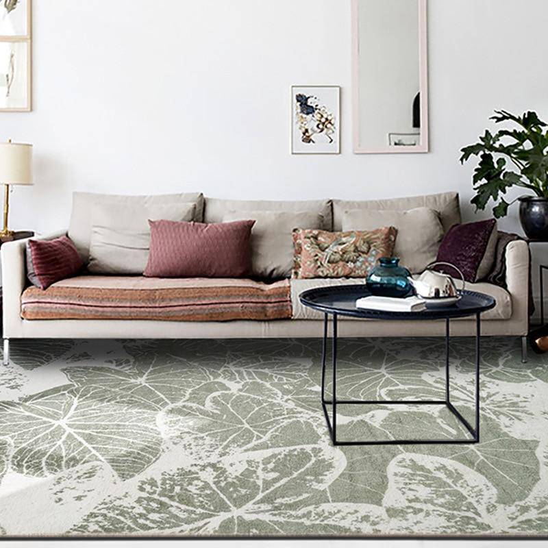 Tapis rectangle design dessins de feuilles colorés Soft - vue 2 sur 5