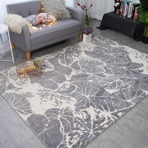 Tapis rectangle design dessins de feuilles colorés Soft - vue 4 sur 5