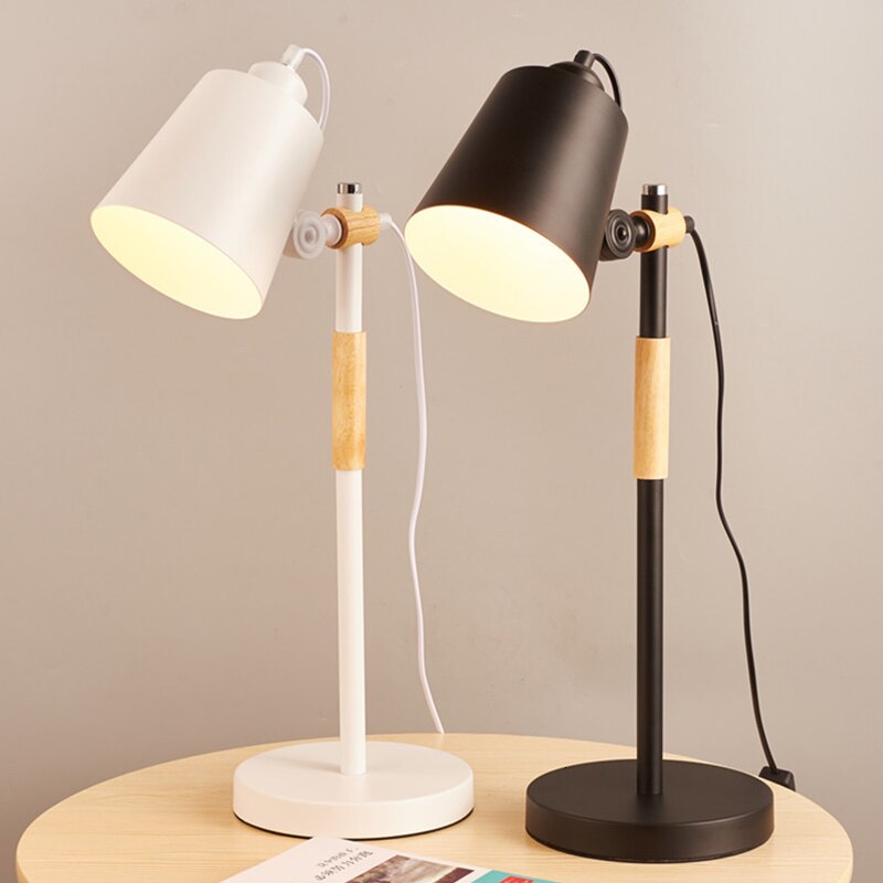 Lampe de chevet LED en bois et métal Jolanne - vue 4 sur 5