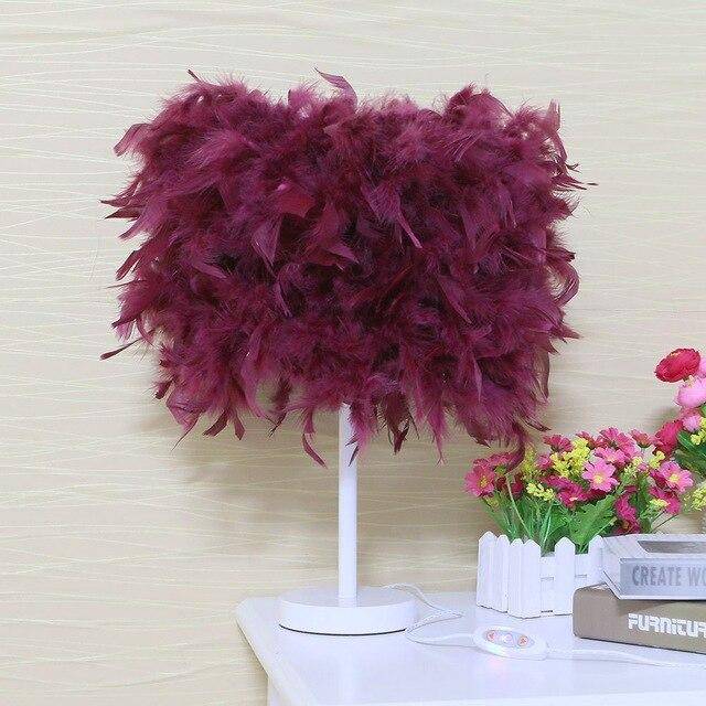 Lampe à poser LED avec plumes colorées