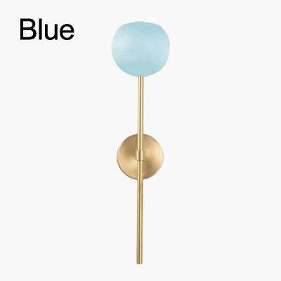 Applique murale LED baton doré et boule en verre - vue 5 sur 7