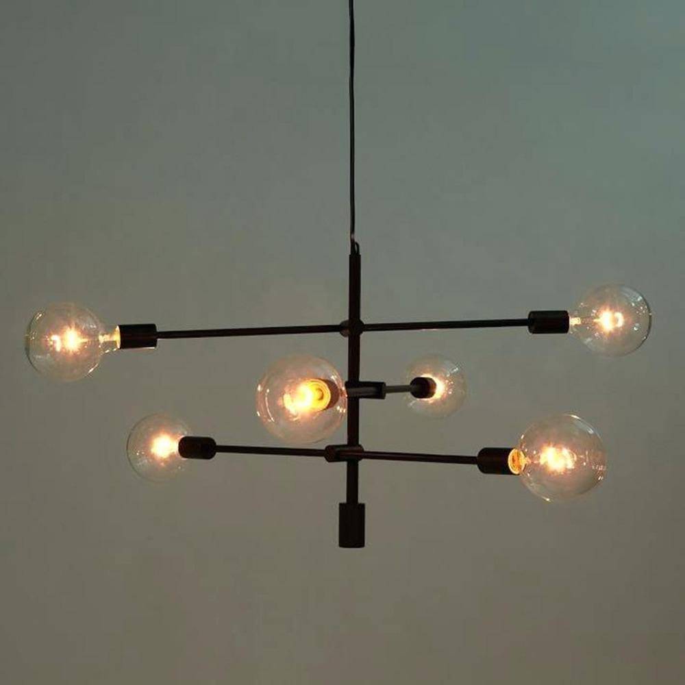 Lustre design à bras et boules en verre Line - vue 6 sur 6