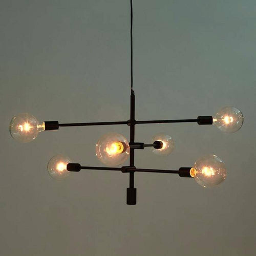 Lustre design à bras et boules en verre Line