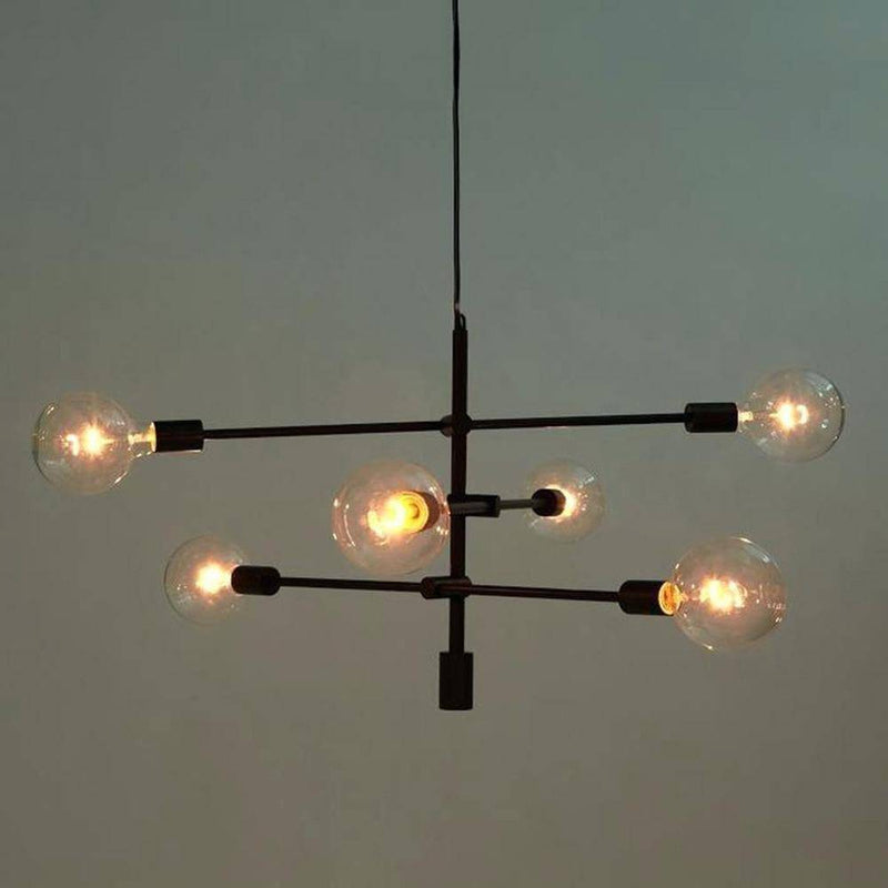 Lustre design à bras et boules en verre Line