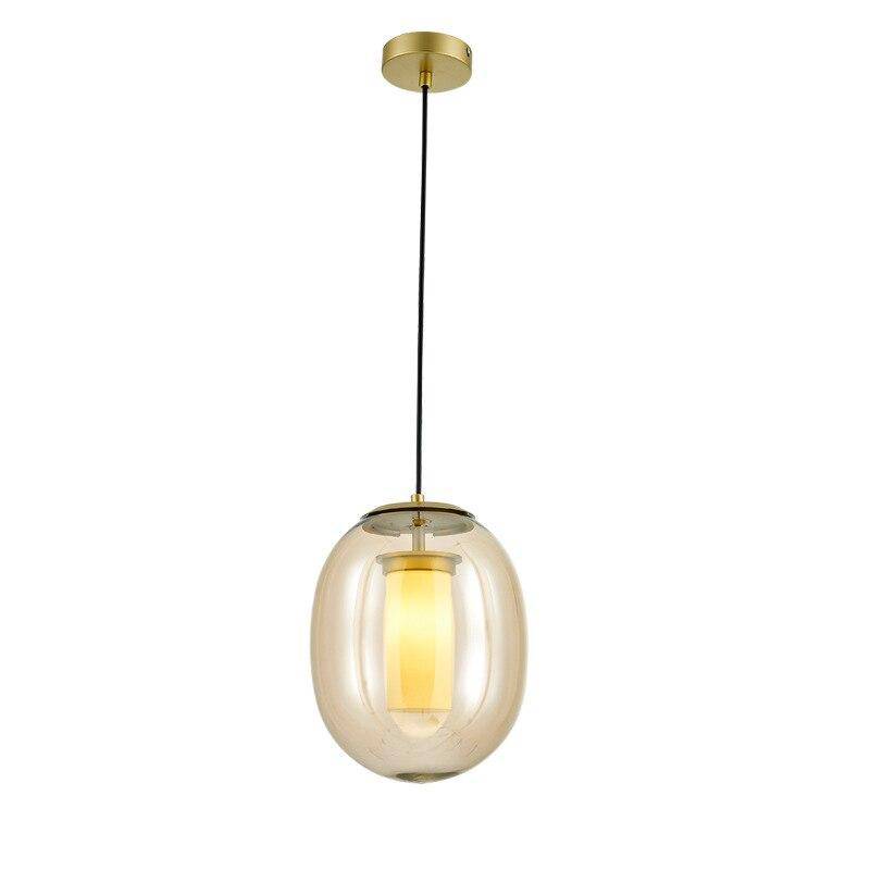 Suspension LED design bulle en verre colorée fumée - vue 4 sur 4