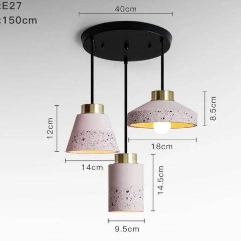 Vintage industrial coloured cement pendant light - vue 18 sur 24