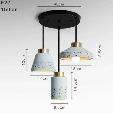 Vintage industrial coloured cement pendant light - vue 14 sur 24