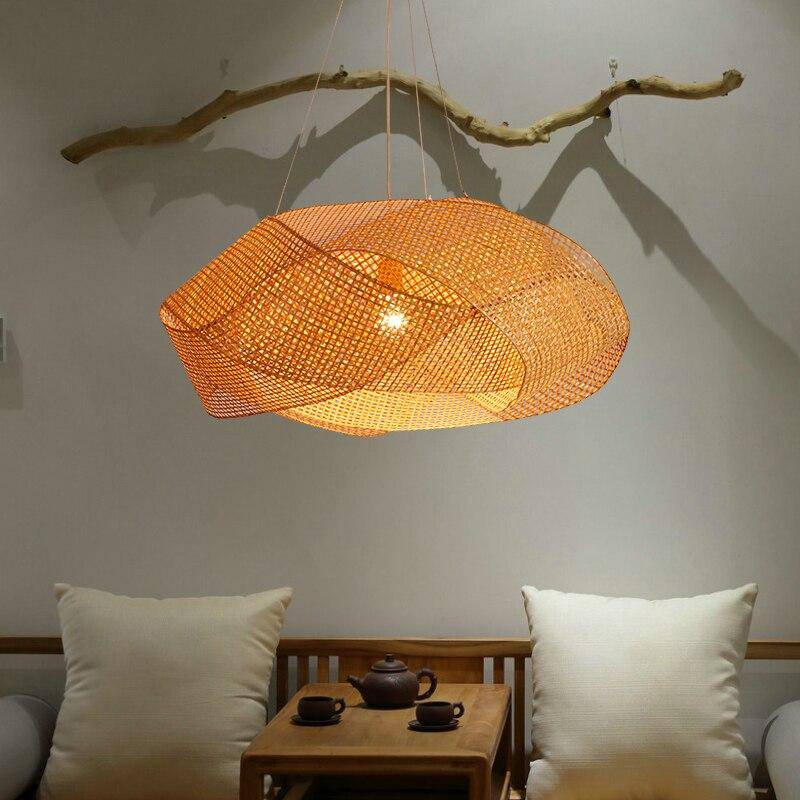 Lustre design nuage entrelacée en bambou Tatami - vue 3 sur 3