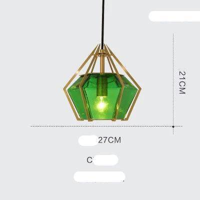 Suspension design à LED en verre et cage dorées - vue 18 sur 21