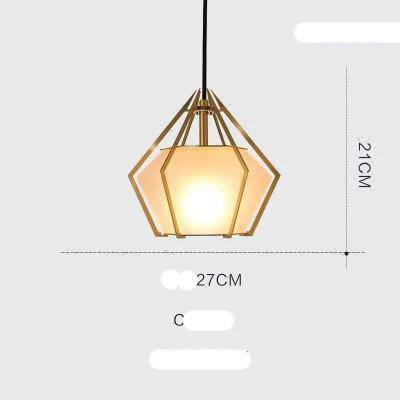 Suspension design à LED en verre et cage dorées - vue 5 sur 21