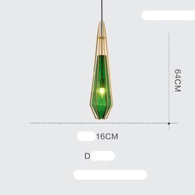 Suspension design à LED en verre et cage dorées - vue 16 sur 21