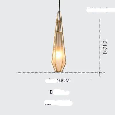 Suspension design à LED en verre et cage dorées - vue 4 sur 21