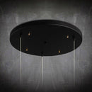 Suspension design à LED en verre et cage dorées