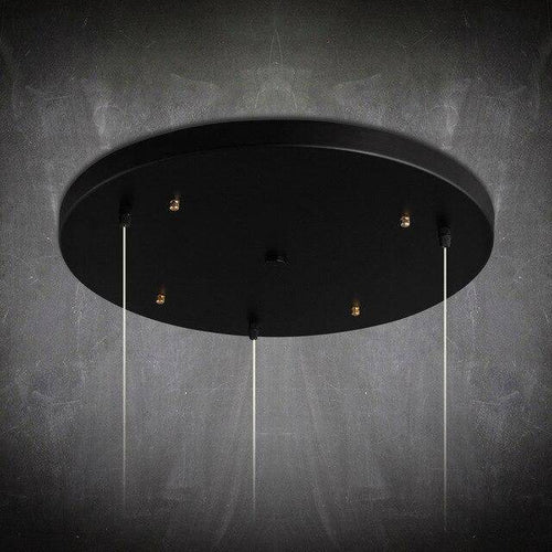 Suspension design à LED en verre et cage dorées - vue 9 sur 21