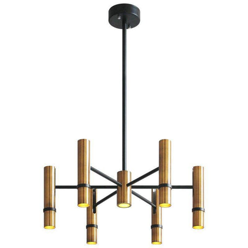 Lustre design à spots tube dorés
